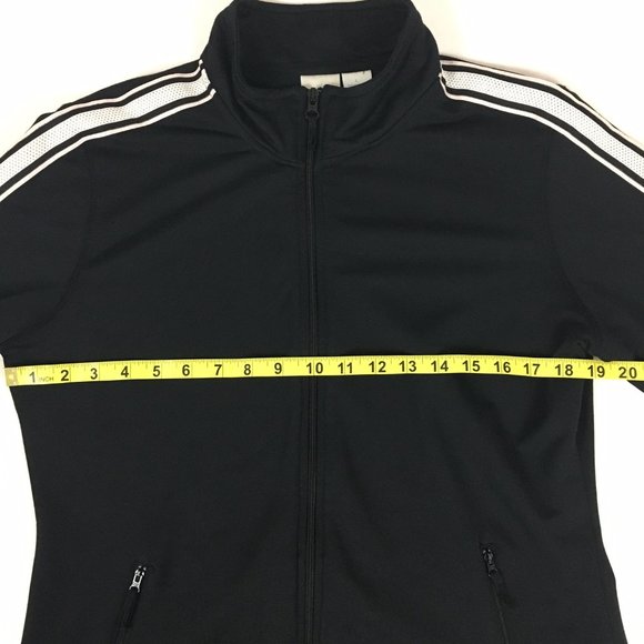 ProSpirit Track Jacket Black Mock Neck Stripe Sleeves Zip Pockets Large - Picture 10 of 12